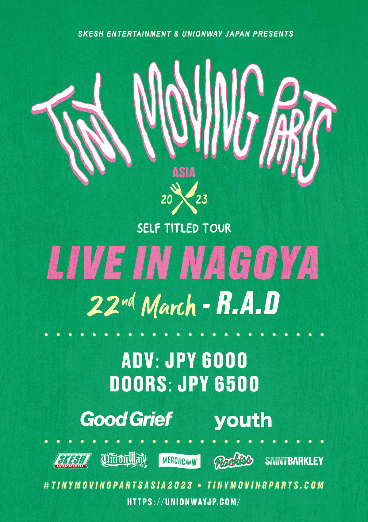 3.22 TINY MOVING PARTS 「SELF TITLED ASIA TOUR 2023」名古屋 R.A.Dの写真
