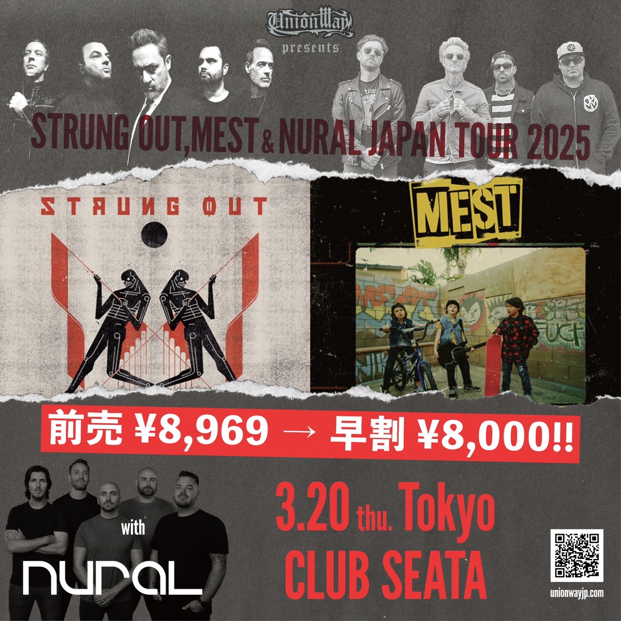 3/20 STRUNG OUT,MEST & NURAL JAPAN TOUR 2025 吉祥寺 CLUB SEATAの写真